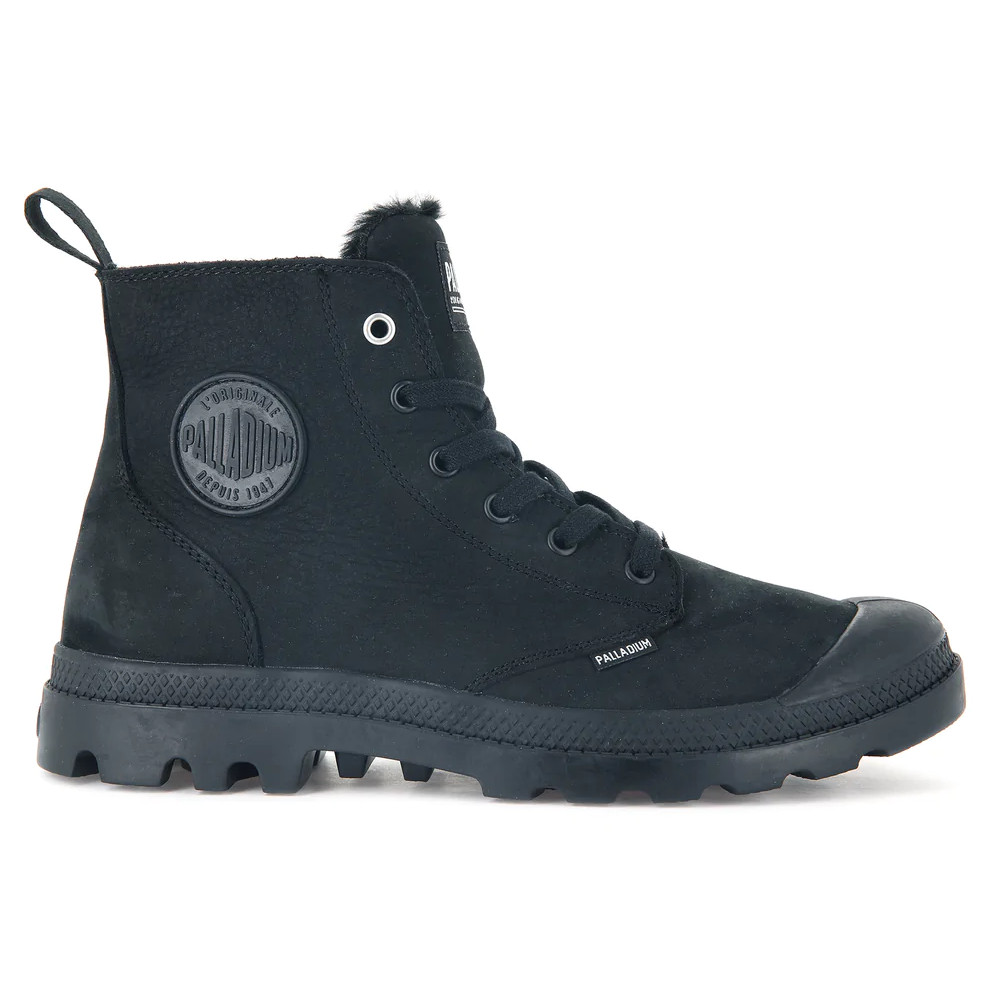 palladium mid calf length boots with side zipper