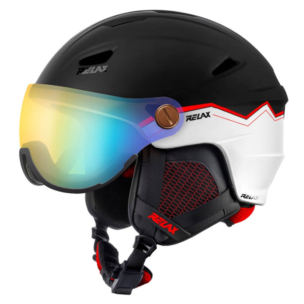 Relax Ski Helmet Stealth, Matt Black/White/Red