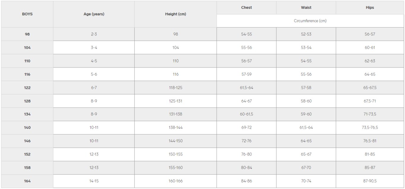 Size Chart