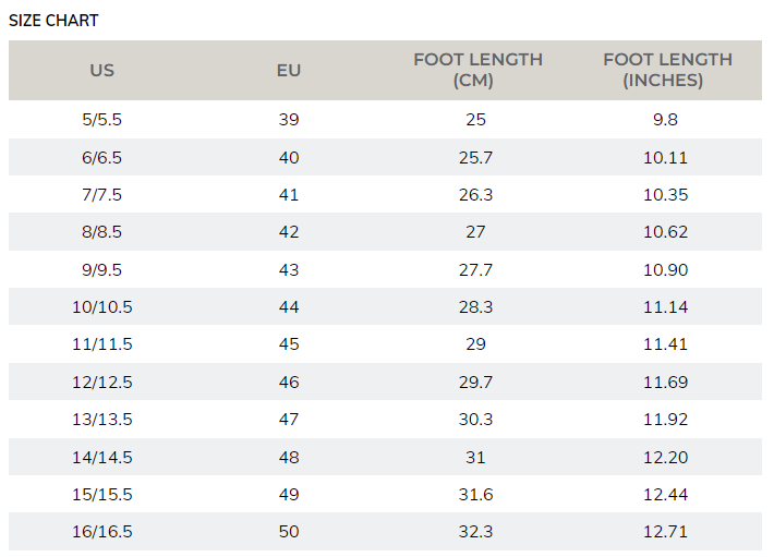 Size Chart