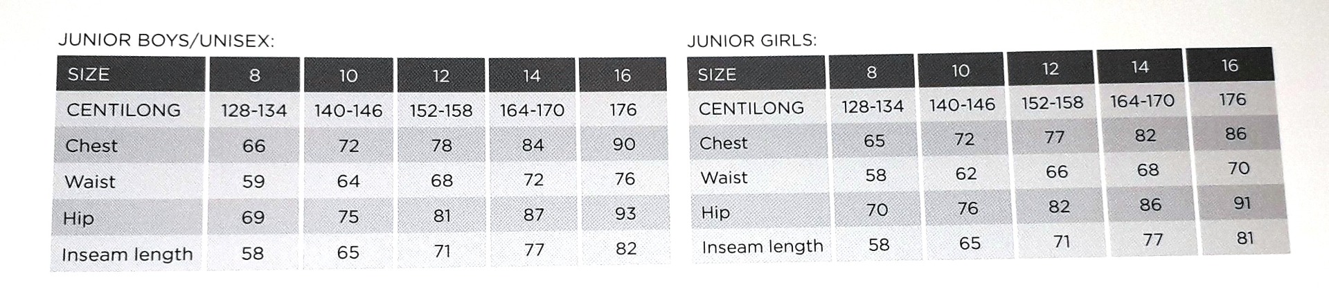 Size Chart