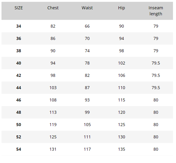 Size Chart