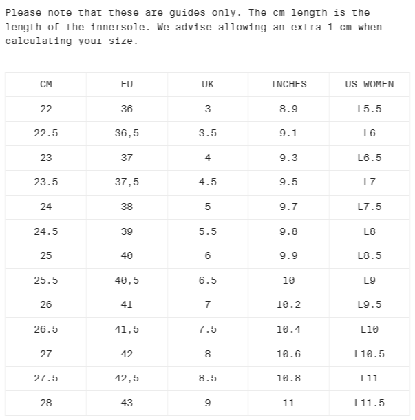 Size Chart