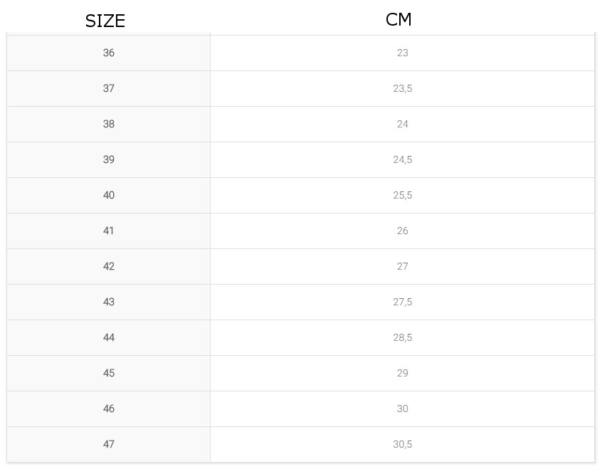 Size Chart